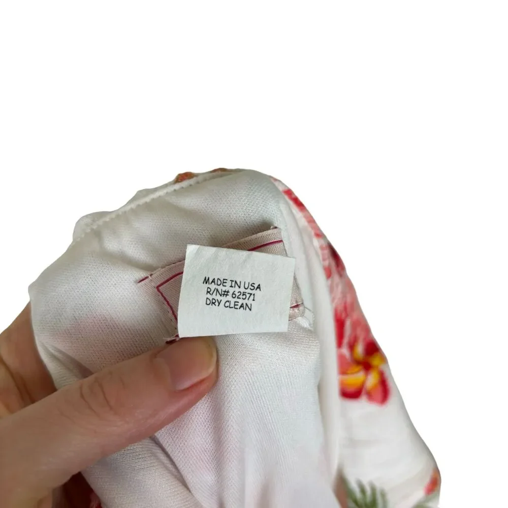 Love...ady Pink Hibiscus Green Front Slit Dress Women's Small Strapless - Picture 5 of 11